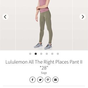 Lululemon All The Right Places Pant II SAGE